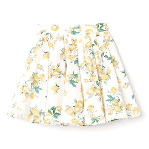 Lemon Print Bell Shaped Full Skirt